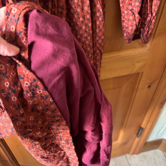 Madewell Sophia Tie Front Red Prairie Dress MiDi in Teaberry - Picture 6 of 16